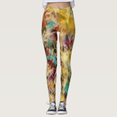 Windy Floral Abstrakte Farben Leggings (Vorderseite)