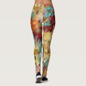 Windy Floral Abstrakte Farben Leggings (Rückseite)