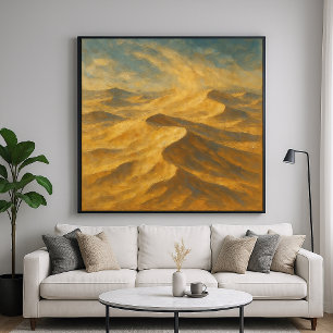 Windy Sand Dunes - Pastel Painterly Art Poster