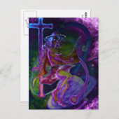 Windy Saturn Psychedelic Postkarte (Vorne/Hinten)