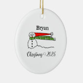 Windy Snowman Personalisiert Ornament (Rechts)