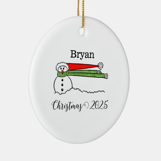 Windy Snowman Personalisiert Ornament (Rechts)