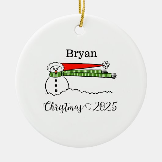 Windy Snowman Personalisiert Ornament (Vorne)