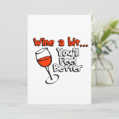 Wine A Bit You’ll Feel Better Einladung (Stehend Vorderseite)