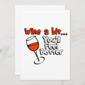 Wine A Bit You’ll Feel Better Einladung (Vorne/Hinten)