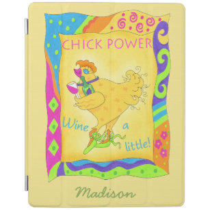 Wine a Little Chick Power Name Personalisiert Gelb iPad Hülle