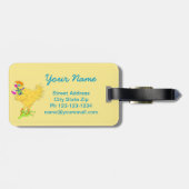 Wine a Little Chick Power Whimsy Yellow Gepäckanhänger (Rückseite horizontal)