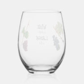 Wine a Little Lagh a Lot Funny Weinglas Ohne Stiel (Rückseite)
