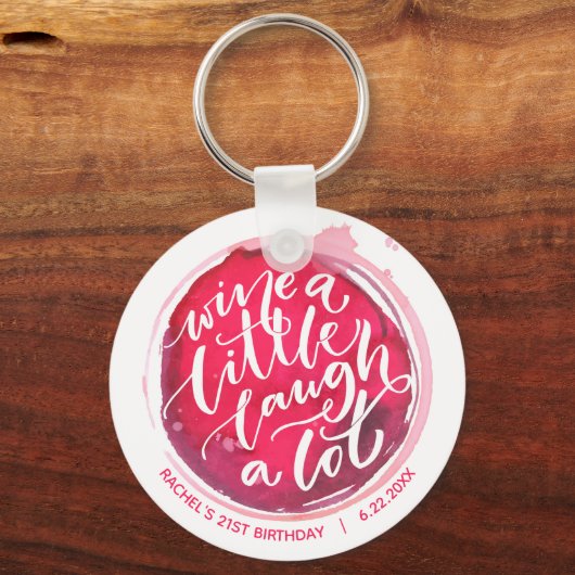 Wine a Little Laugh A Lot Schlüsselanhänger (Rückseite)
