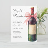 Wine Aged To Perfection 60th Birthday Party Einladung (Stehend Vorderseite)