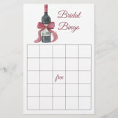 Wine and Bow Bridal shower bingo game (Vorderseite)