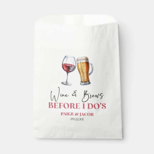 Wine and Brews Before I Do's Rehearsal Dinner Geschenktütchen (Vorderseite)