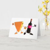 Wine And Cheese Greeting Cards Karte (Gelbe Blume)