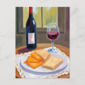 Wine and Cheese | Watercolor Painting Postkarte (Vorderseite)