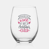 Wine and Christmas Cheer Weinglas Ohne Stiel (Vorderseite)