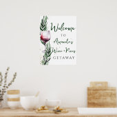 Wine and Pines Christmas Bachelorette Willkommen Poster (Küche)