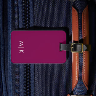 Wine and White  Modern Monogram  Gepäckanhänger
