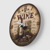 Wine Around the World Rustic Vineyard Große Wanduhr (Winkel)