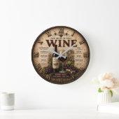 Wine Around the World Rustic Vineyard Große Wanduhr (Zuhause)