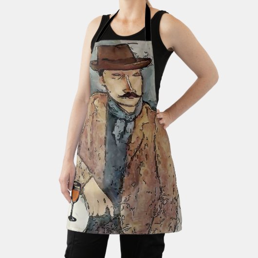 Wine & Artist in Hat, Design hinzufügen Text, Schü Schürze (InSitu)