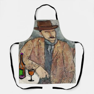 Wine & Artist in Hat, Design hinzufügen Text, Schü Schürze