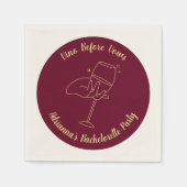 Wine Bachelorette Burgundy Vino Before Vows Serviette (Vorderseite)