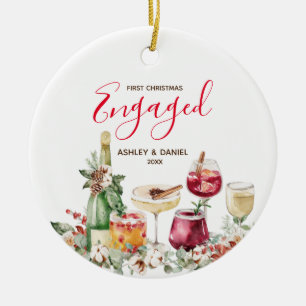 Wine Bar First Christmas Verlobtes Ornament Gesche