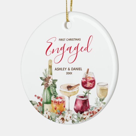 Wine Bar First Christmas Verlobtes Ornament Gesche (Links)