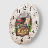 Wine Bar Man Cave Personalizable Wall Clock Große Wanduhr (Winkel)