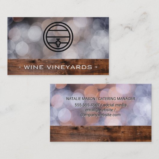 Wine Barrel | CATERING | Wein | Bokeh Visitenkarte (Vorne/Hinten)