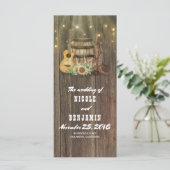 Wine Barrel Cowboy Boots Country Weddingprogramme Programm (Stehend Vorderseite)