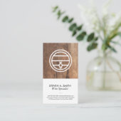 Wine Barrel | Holz Visitenkarte (Stehend Vorderseite)