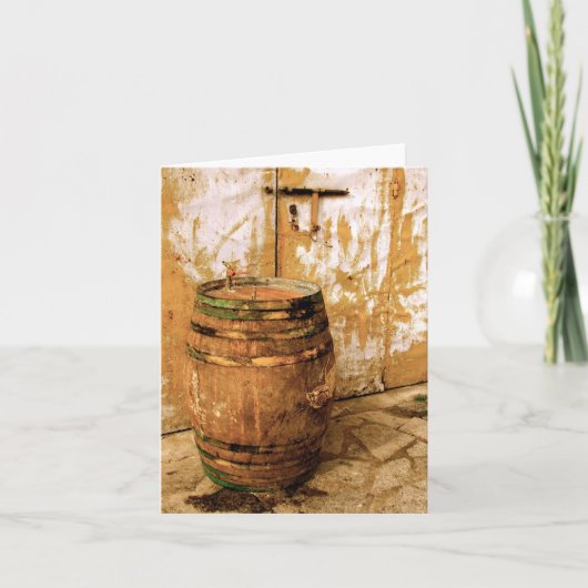 Wine Barrel Notecard Karte (Vorderseite)