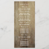 Wine Barrel Rustic Floral Hochzeitsprogramme Programm (Rückseite)