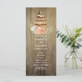 Wine Barrel Rustic Floral Hochzeitsprogramme Programm (Stehend Vorderseite)
