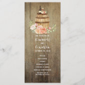 Wine Barrel Rustic Floral Hochzeitsprogramme Programm (Vorderseite)