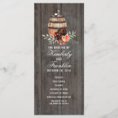 Wine Barrel Rustic Floral Hochzeitsprogramme Programm (Vorderseite)