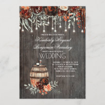 Wine Barrel Rustic String Lights Burgundy Wedding