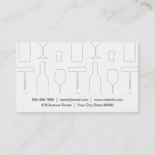 Wine Barrel Visitenkarte (Rückseite)