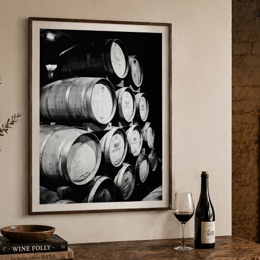 Wine Barrels Cellar Photo Rustic Winery Poster