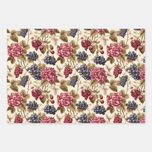 Wine Berry Geschenkpapier Set (Vorderseite)