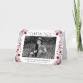 Wine Berry Watercolor Kristalle Foto Abschluss Dankeskarte (Vorderseite)