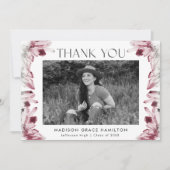 Wine Berry Watercolor Kristalle Foto Abschluss Dankeskarte (Vorderseite)