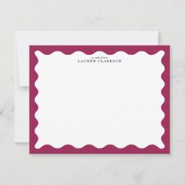 Wine Berry Wavy Frame Note Card Einladung