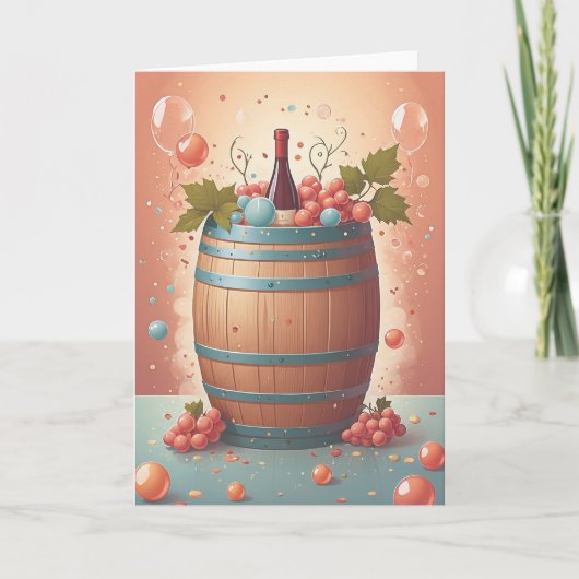 Wine Birthday Wishes Karte (Vorderseite)