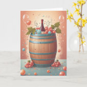 Wine Birthday Wishes Karte (Gelbe Blume)