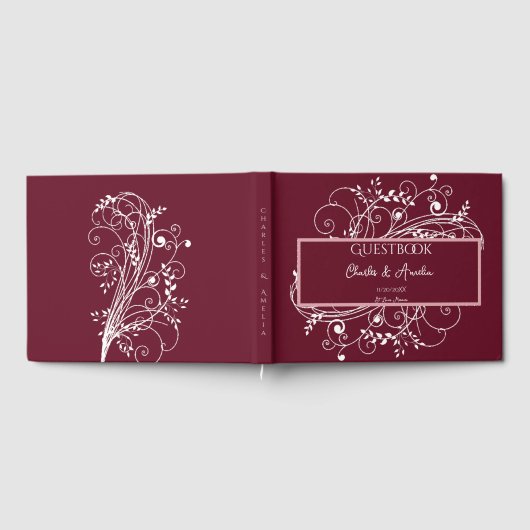 Wine Blüh Wedding Guest Book Gästebuch (Voll)
