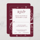Wine Blüh Wedding RSVP Card (Vorne/Hinten)