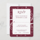 Wine Blüh Wedding RSVP Card (Vorderseite)