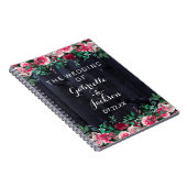 Wine Blush & Navy Wood Burgund Hochzeitsplaner Notizblock (Rechte Seite)